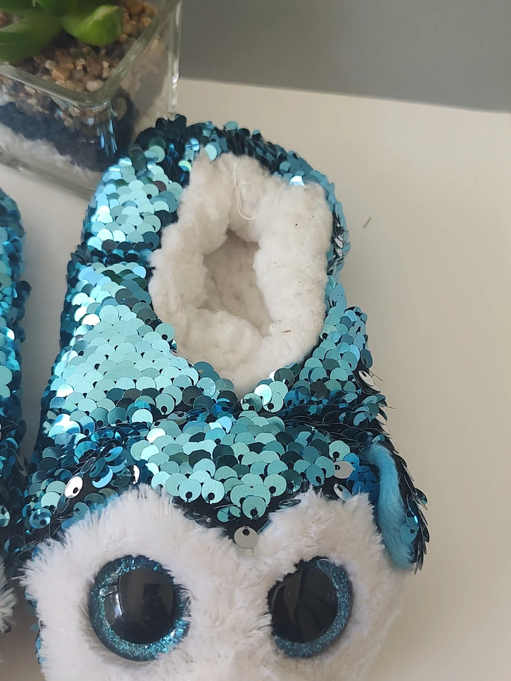 Sequin Slip-On Shoe - Aqua Blue Sequins